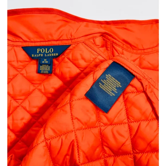 Polo Ralph Lauren Girls Vest Orange Quilted Vest Size S